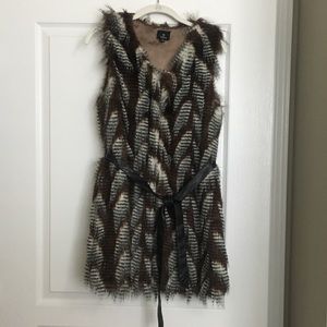 Long faux fur vest